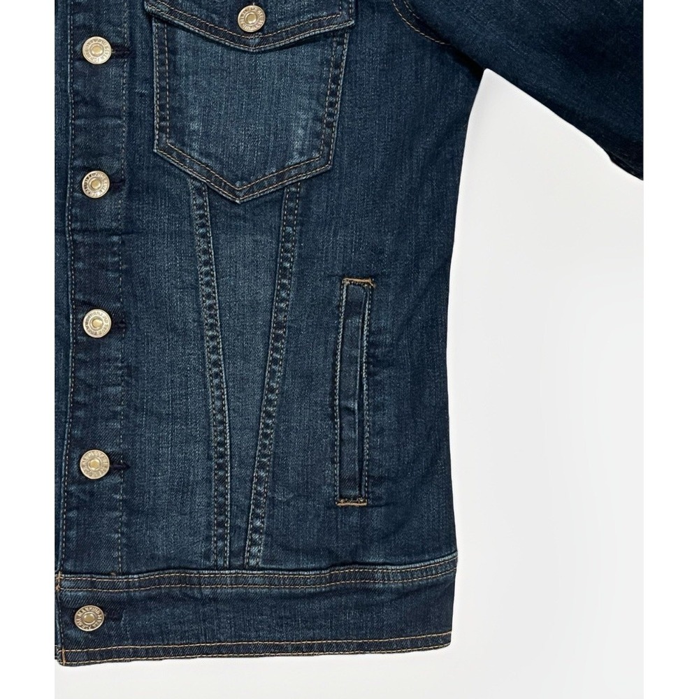 7 FOR ALL MANKIND Classic Denim Jacket Eden Port Dark Blue Women's Size XS - Picture 5 of 14
